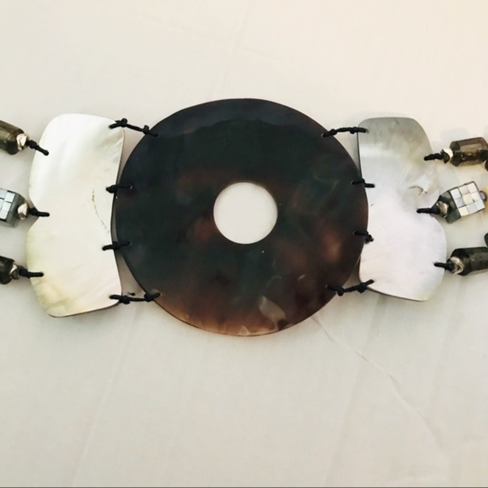 Shell Mixed Materials Link Belt Boho - Picture 5 of 7